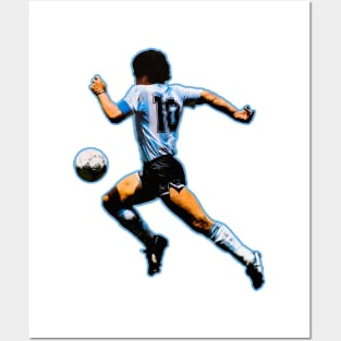 Maradona Running Posters and Art